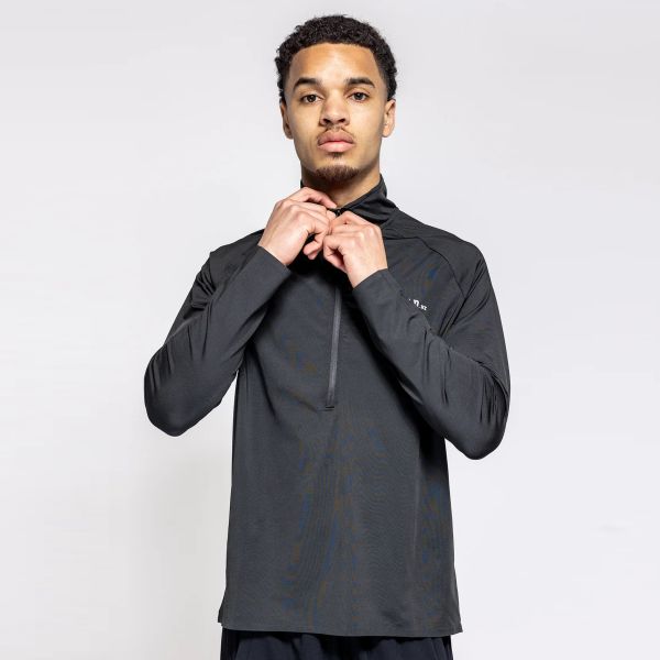 In Gold We Trust Sport Zipped Longsleeve T-shirt Zwart