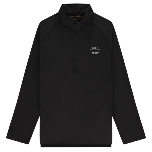 In Gold We Trust Sport Zipped Longsleeve T-shirt Zwart