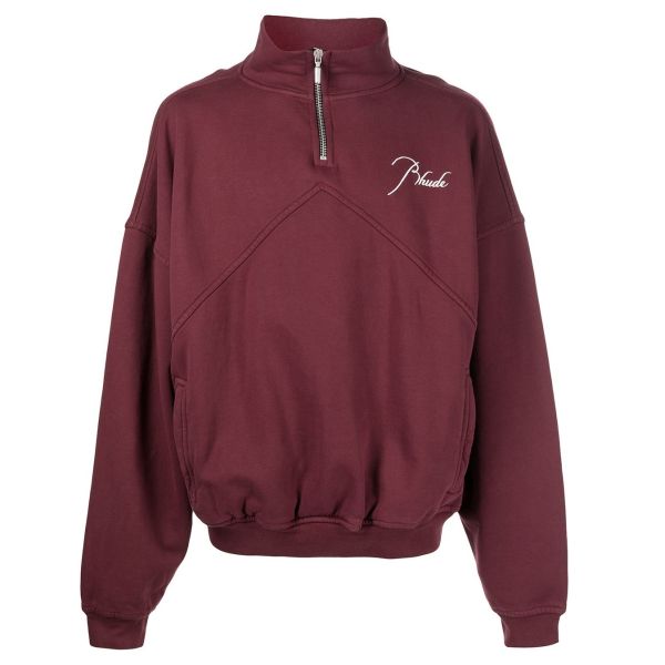 Rhude Quarter Zip Sweater Bordeaux