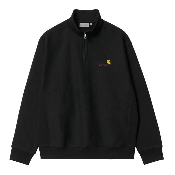 Carhartt Half Zip American Script Sweater Zwart