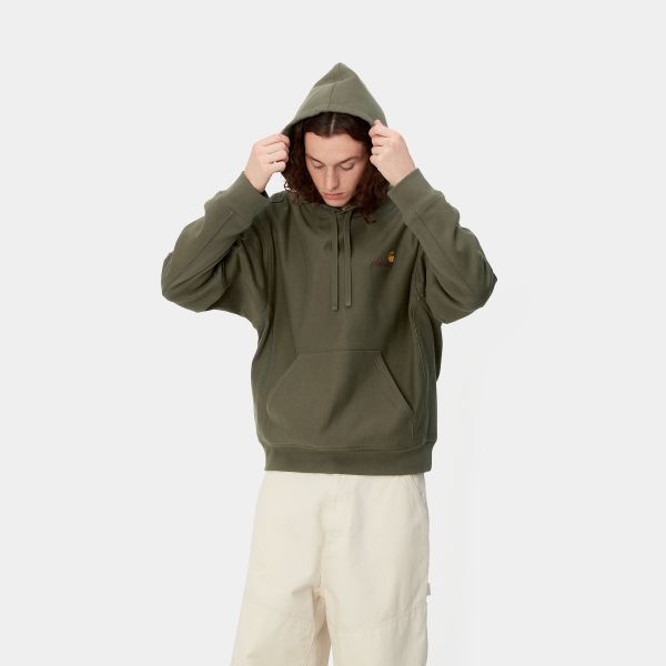 Carhartt American Script Hoodie Donker Groen