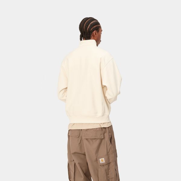 Carhartt Half Zip American Script Sweater Off White
