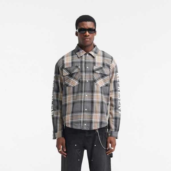 Represent Quilted Flannel Overshirt Grijs