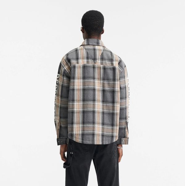 Represent Quilted Flannel Overshirt Grijs