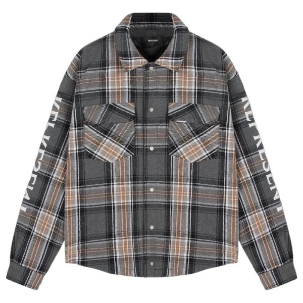 Represent Quilted Flannel Overshirt Grijs