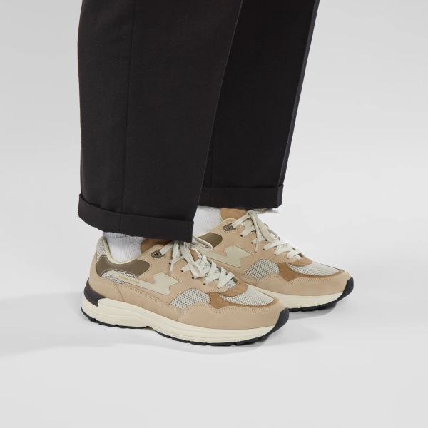 Stepney Workers Club Amiel S-Strike Suede Mix Sneaker Beige