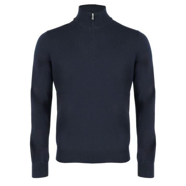 Gran Sasso Zip Mock Sweater Navy