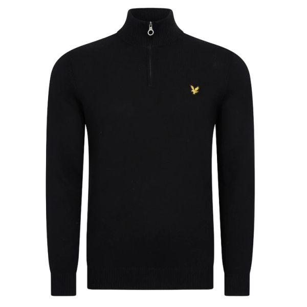 Lyle & Scott Merino Quarter Zip Sweater Zwart