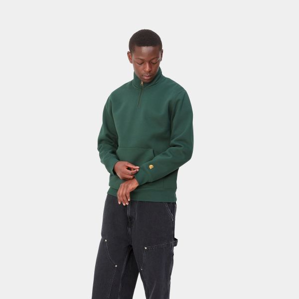 Carhartt Chase Neck Zip Sweater Donker Groen