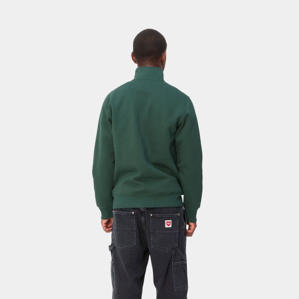 Carhartt Chase Neck Zip Sweater Donker Groen