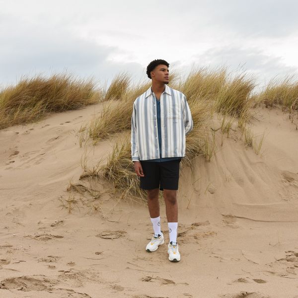 Olaf Padded Stripe Overhemd Wit Blauw