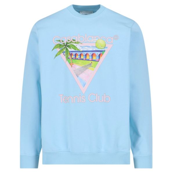 Casablanca Tennis Club Icon Sweater Licht Blauw