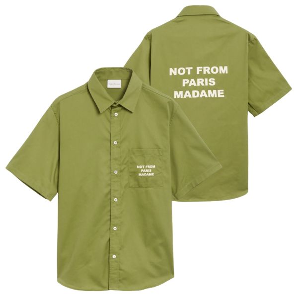 Drôle De Monsieur Slogan Overhemd Groen