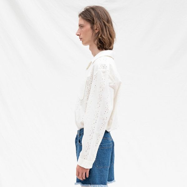 Bram's Fruit Broderie Overhemd Off White