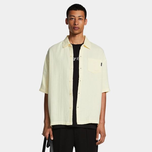 Daily Paper Enzi Seersucker Overhemd Geel