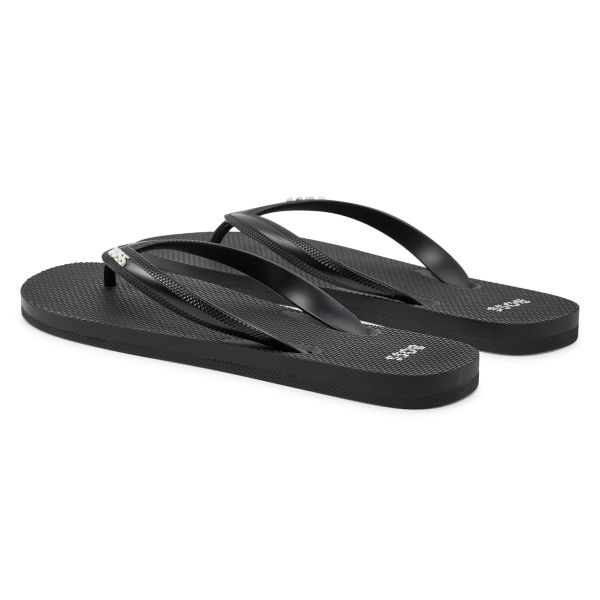 Boss Signature Slippers Zwart