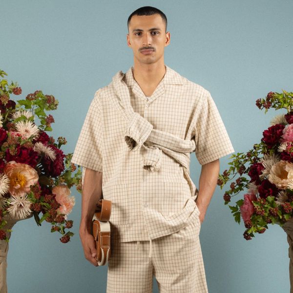 Drôle De Monsieur La Chemise Carreaux Overhemd Beige