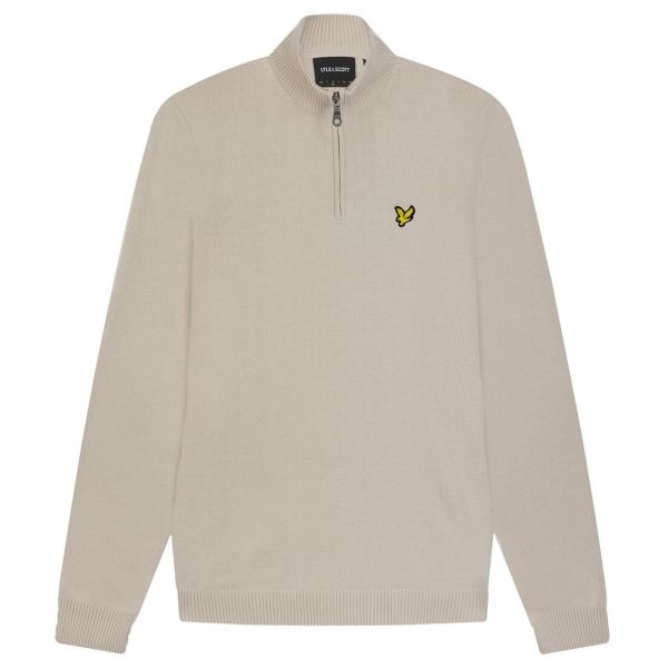 Lyle & Scott Loopback Quarter Zip Sweater Beige