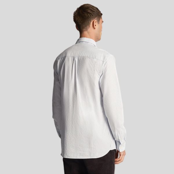 Lyle & Scott Striped Oxford Overhemd Licht Blauw/Wit