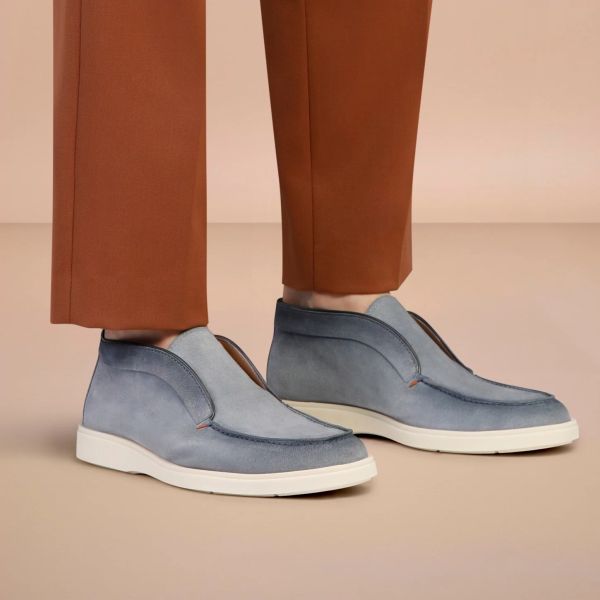 Santoni Digits Loafers Licht Blauw