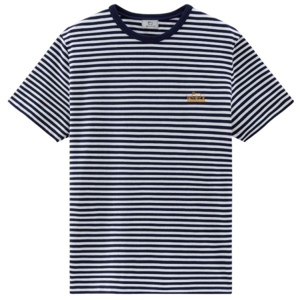 Woolrich Striped T-shirt Blauw/Wit