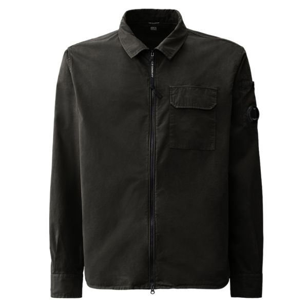 CP Company Gabardine Zipped Overshirt Zwart