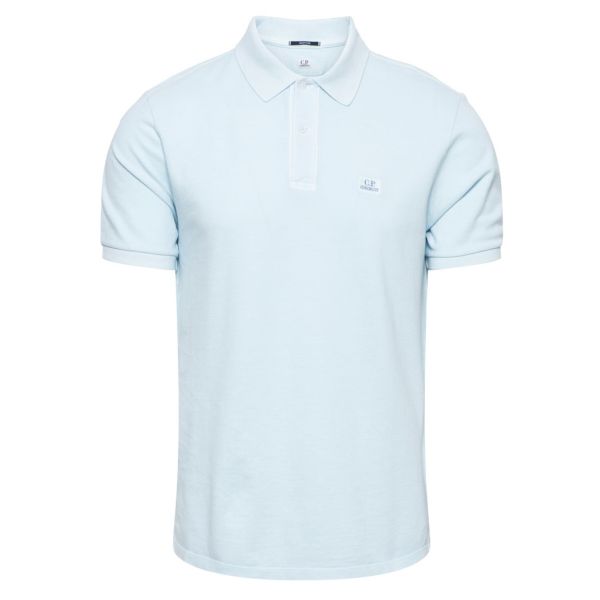 CP Company Pique Resist Dyed Polo Licht Blauw