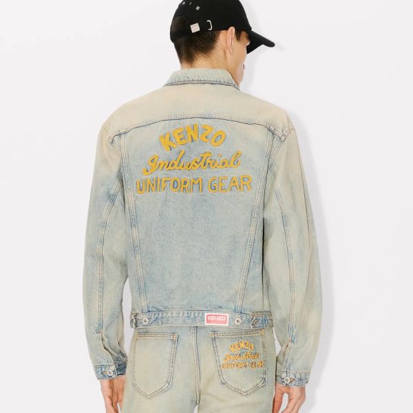 Kenzo Drawn Varsity Denim Trucker Spijkerjas Blauw