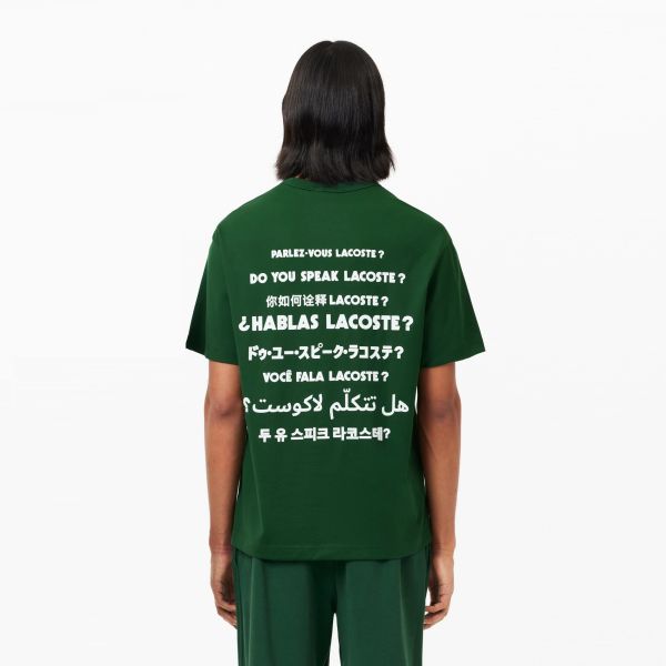 Lacoste Slogan Back T-shirt Groen