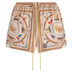Rhude Nautica Silk Korte Broek Beige