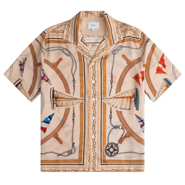Rhude Nautica Silk Overhemd Beige
