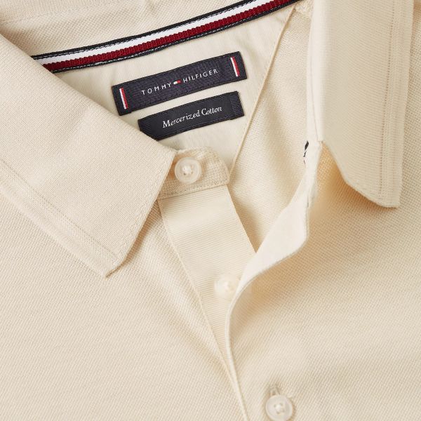 Tommy Hilfiger Mercerized Pique Slim Polo Off White