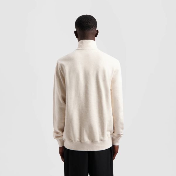 Olaf Italic Zip Mock Sweater Off White