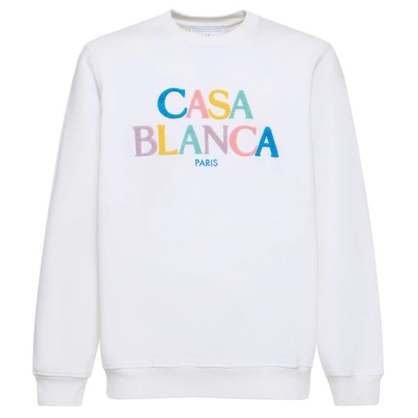 Casablanca Stacked Logo Sweater Wit