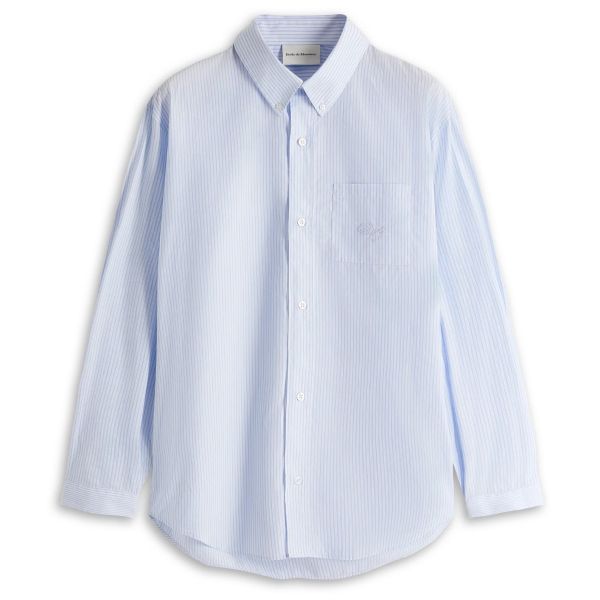 Drôle De Monsieur La Chemise Rayée Overhemd Licht Blauw