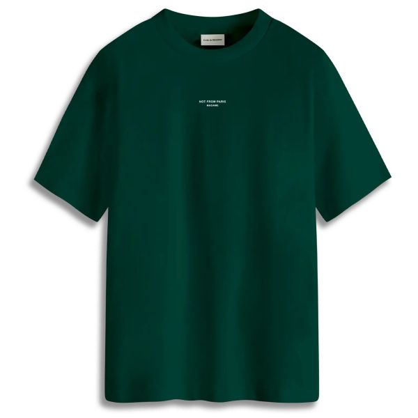 Drôle De Monsieur Slogan Classique T-shirt Donker Groen