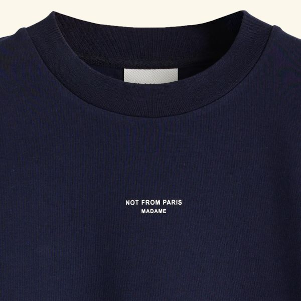 Drôle De Monsieur Slogan Classique T-shirt Navy