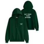 Drôle De Monsieur Slogan Hoodie Donker Groen
