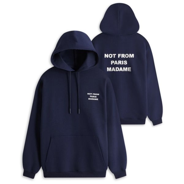Drôle De Monsieur Slogan Hoodie Navy