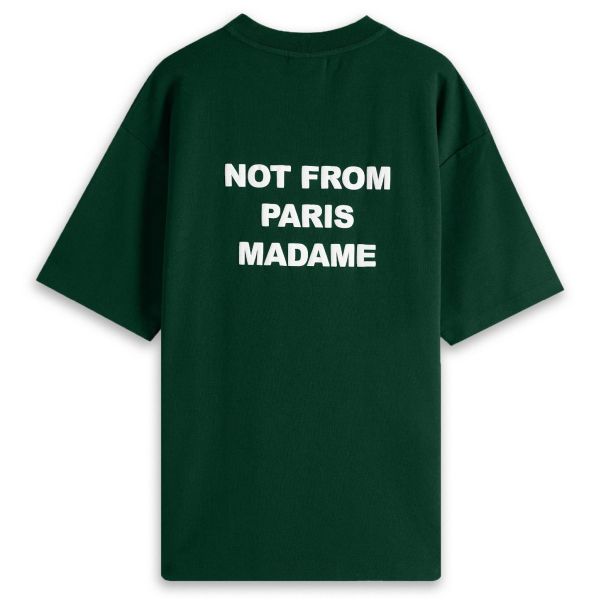 Drôle De Monsieur Slogan T-shirt Donker Groen