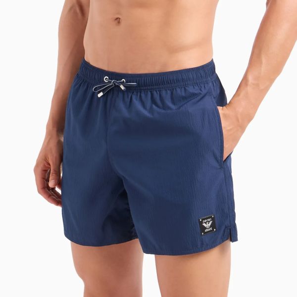 Emporio Armani Logo Patch Zwembroek Navy