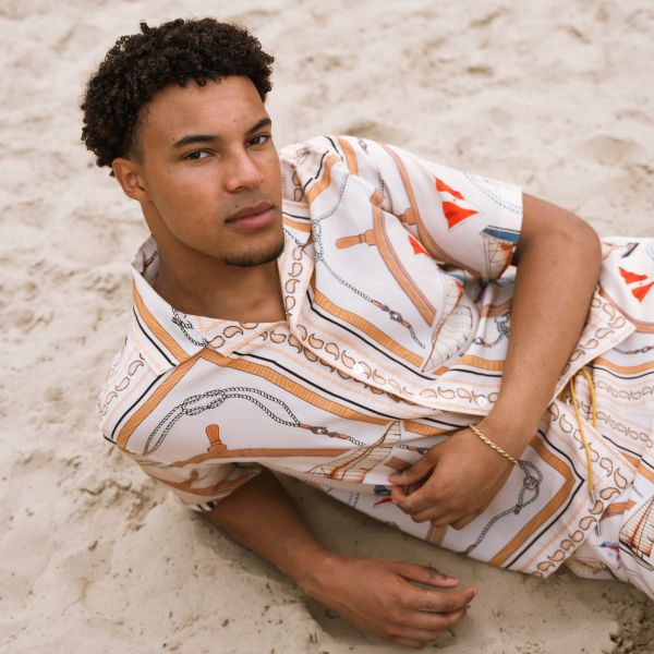 Rhude Nautica Silk Overhemd Beige