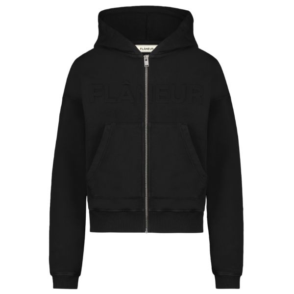 Flâneur Embossed Zip-Up Vest Zwart