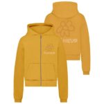 Flâneur Flower Doodle Zip-Up Vest Oranje