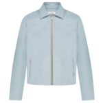Flâneur Leather Blouson Worker Jack Blauw