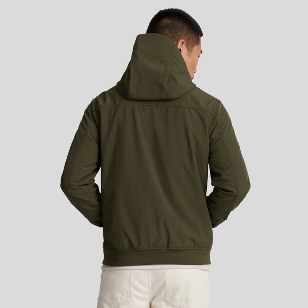 Lyle & Scott Fleece Back Softshell Jack Donker Groen