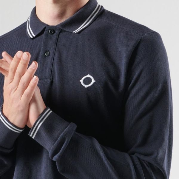 Ma.strum Double Tipped Longsleeve Polo Navy