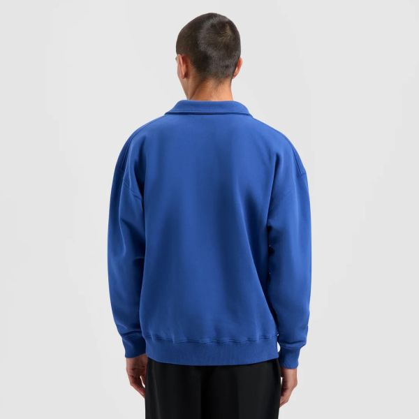 Olaf Oversized Longsleeve Polo Blauw