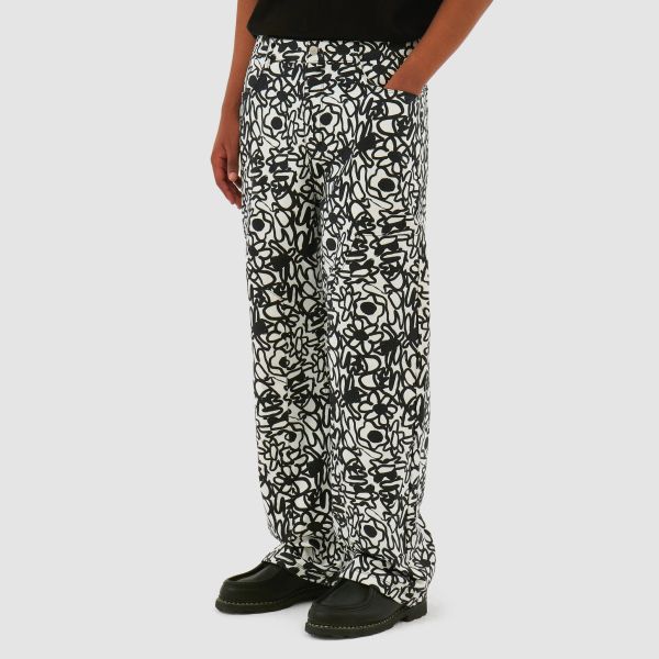 Arte Antwerp Allover Flowers Broek Zwart/Wit