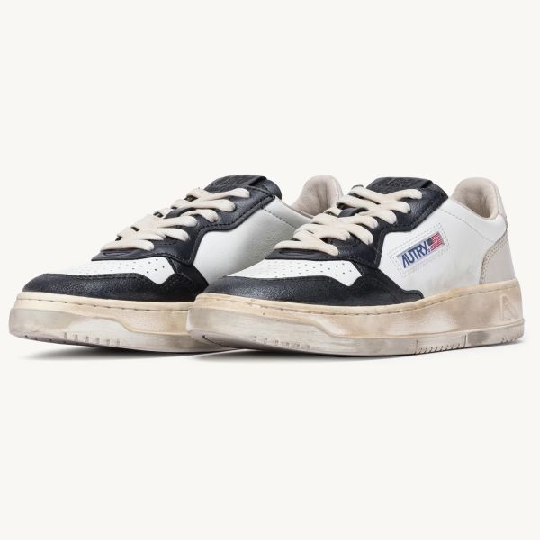 Autry Super Vintage Medalist Low Sneaker Wit/Zwart